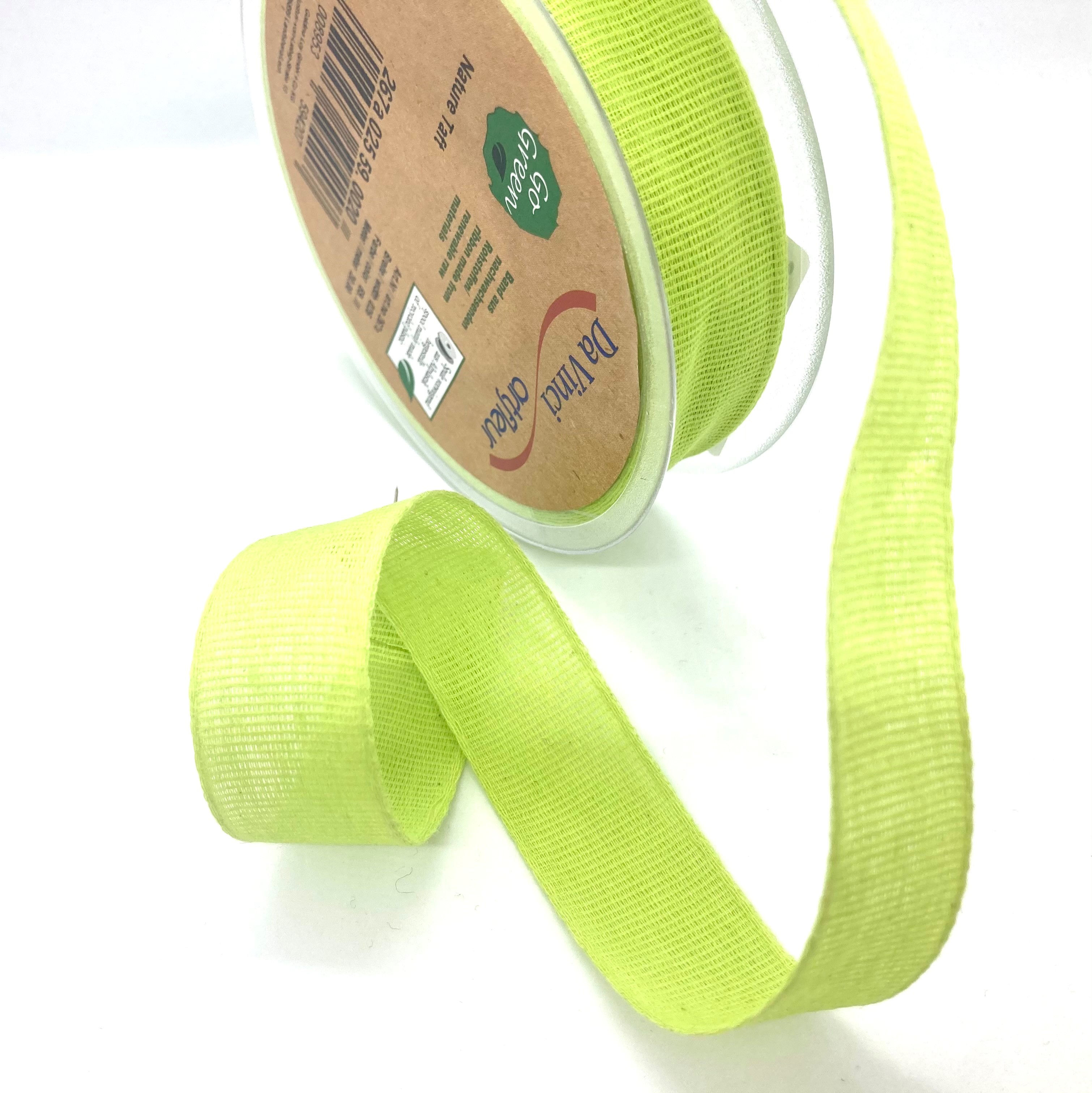 100% cotton ribbon fresh green, 20 meters